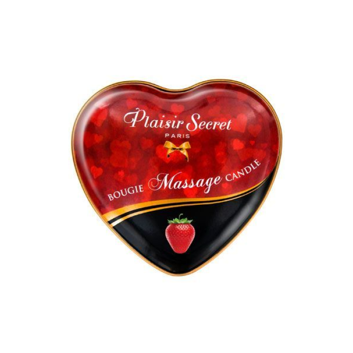 Розпродаж!!! Масажна свічка-серце Plaisirs Secrets Strawberry 35 мл (термін 04.2026)