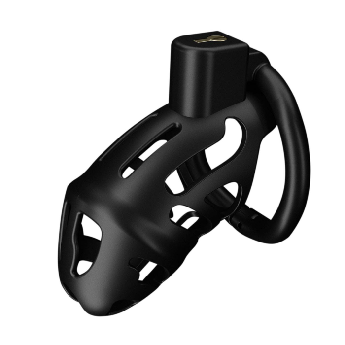 Клітка для пеніса LOCKINK SEVANDA Plastic Penis Chastity Cage, чорна, 3 кільця різних розмірів