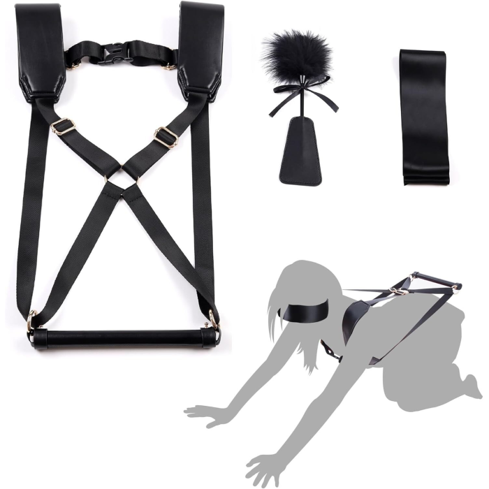 БДСМ-набір LOCKINK YEAHWOW Black Doggy Style Saddle set