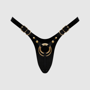 Трусики для страпона Strap-On-Me Leatherette Harness Fabulous - One Size - Black Glossy