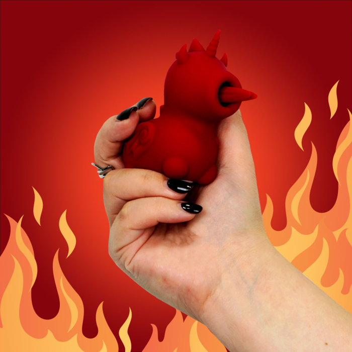 Вібратор-єдиноріжка Unihorn – Blaze Diablo, пестливий роздвоєний язичок
