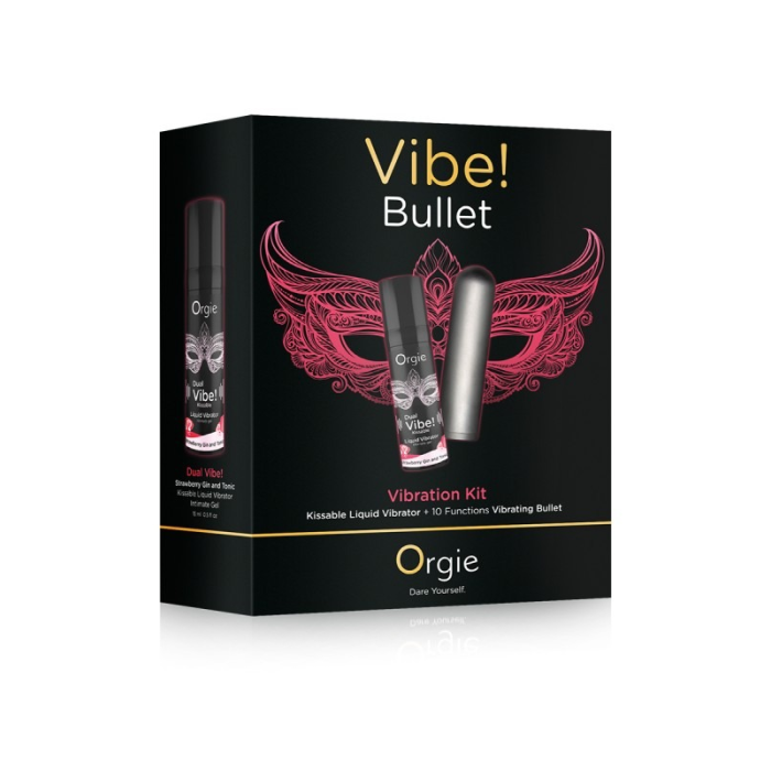 Набір Orgie VIBE! BULLET чорна віброкуля та рідкий вібратор 15 мл