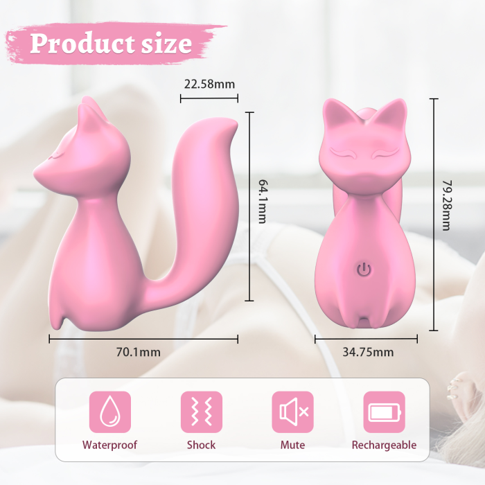 Міні-вібратор кліторальний Every Night Toys Doris у формі лисиці світло-рожевий, 10 режимів вібрації
