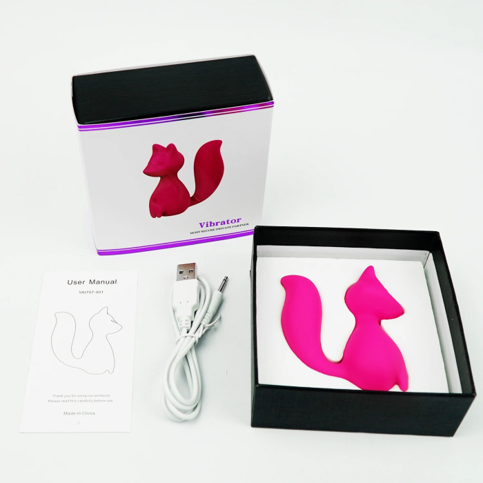 Міні-вібратор кліторальний Every Night Toys Doris у формі лисиці рожевий, 10 режимів вібрації