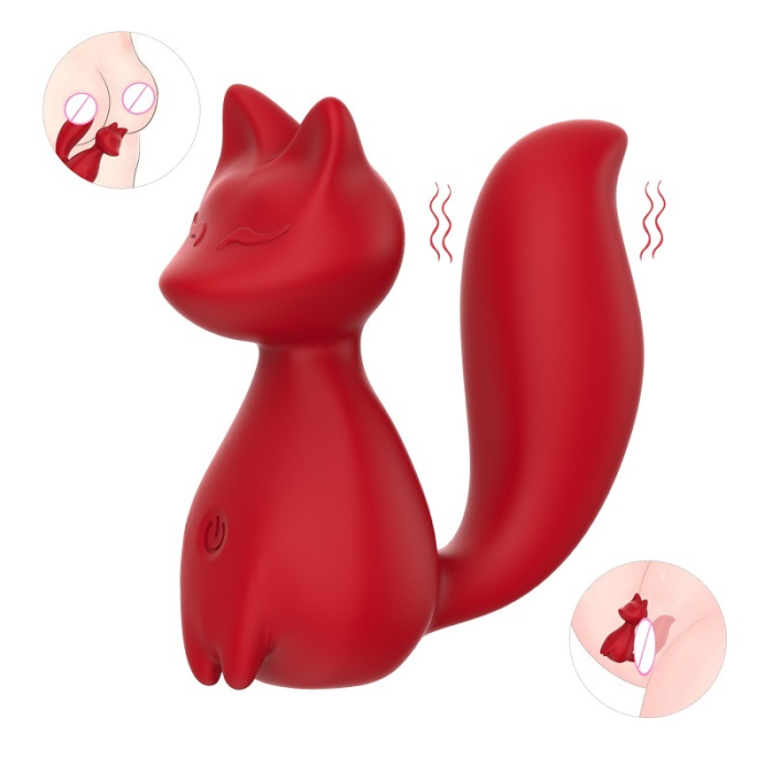 Міні-вібратор кліторальний Every Night Toys Doris у формі лисиці червоний, 10 режимів вібрації