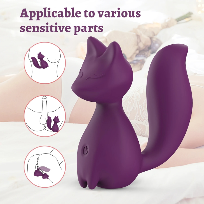 Міні-вібратор кліторальний Every Night Toys Doris у формі лисиці фіолетовий, 10 режимів вібрації
