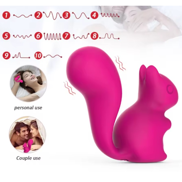 Міні-вібратор кліторальний Every Night Toys Debbie у формі білочки фіолетовий, 10 режимів вібрації