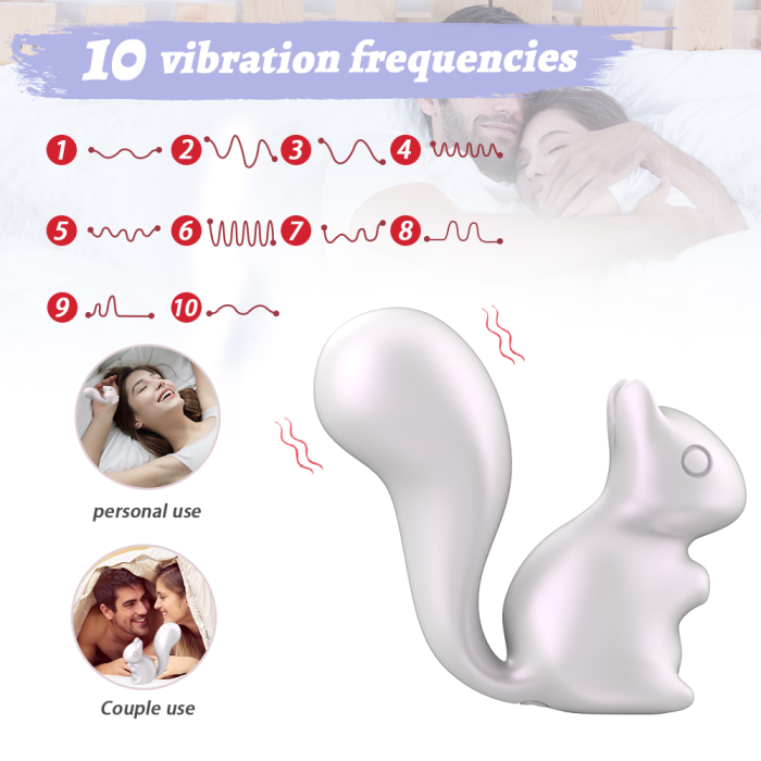 Міні-вібратор кліторальний Every Night Toys Debbie у формі білочки білий, 10 режимів вібрації