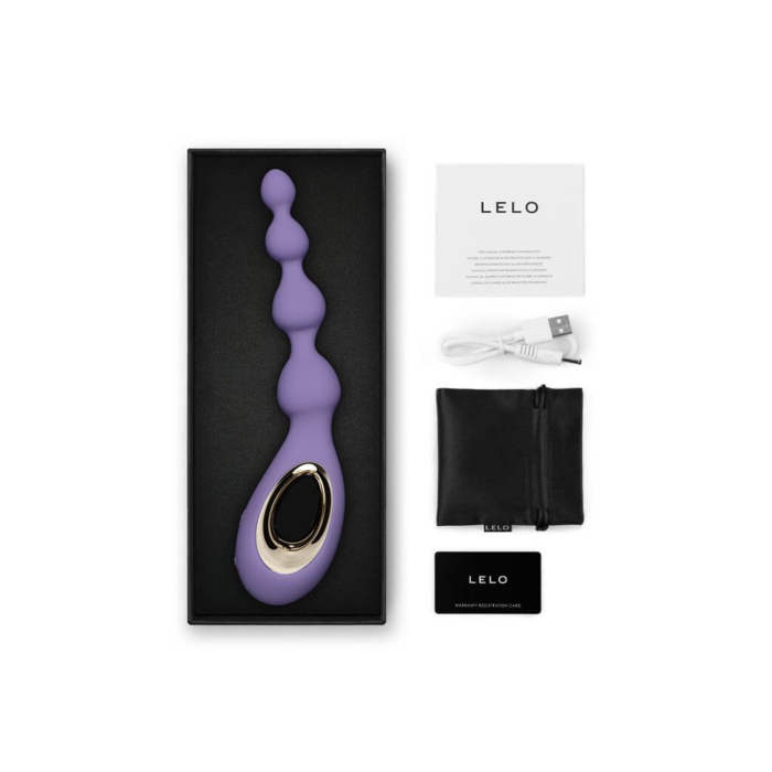 Анальне намисто з вібрацією LELO Soraya Beads Violet Dusk, різний діаметр намистин, 8 режимів