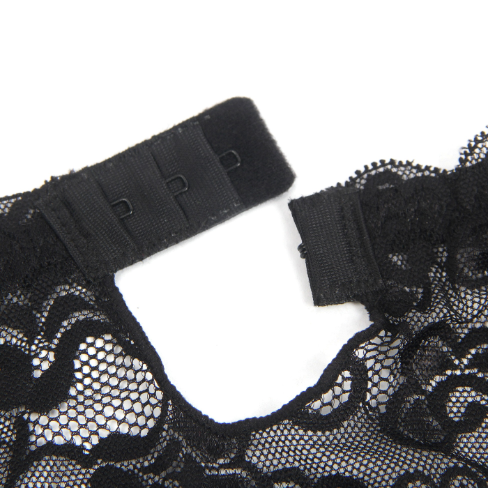 Комплект мереживний пояс для панчіх з трусиками StarNight, чорний, L