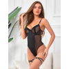 Боді з доступом Star Night з підтяжками, чорне, XS-S