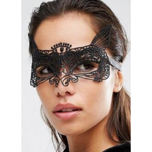 Маски на очі Star Night мереживні з вушками, чорні, 2 шт (без коробки)