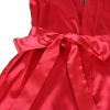 Халат з мереживною спинкою Star Night з поясом та стрінгами, червоно-чорний, XS-S