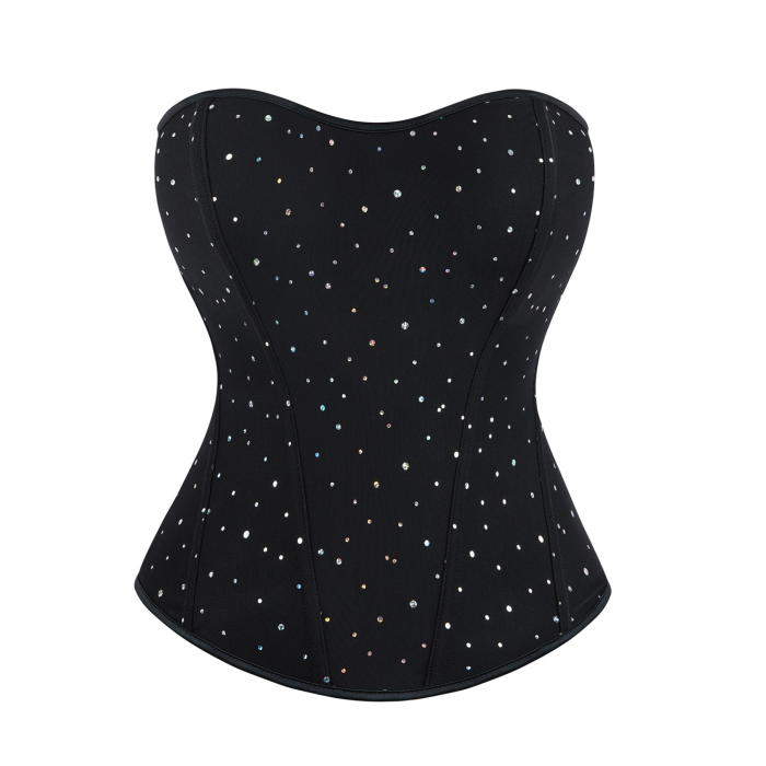 Корсет зі стразами Star Night 6 Plastic Bones чорний, XS