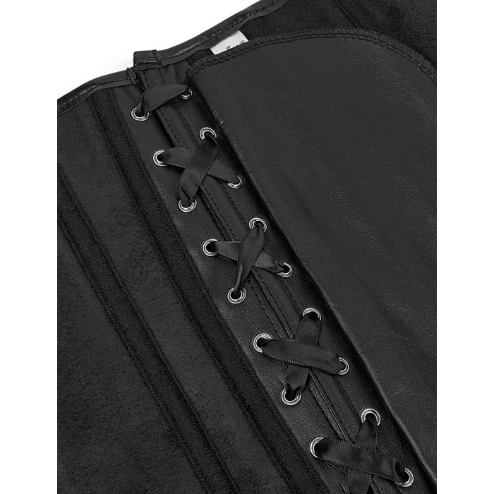 Корсет із застібкою блискавкою Star Night Sexy Leather та шнурівкою, чорний, XS (без коробки)