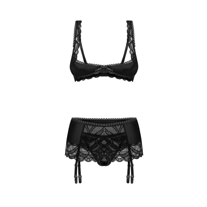 Комплект Obsessive Lecille 3-pcs crotchless set 2XL/3XL