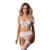 Комплект Obsessive Premisis White 3-pcs crotchless set S/M