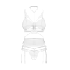 Комплект Obsessive Premisis White 3-pcs crotchless set L/XL