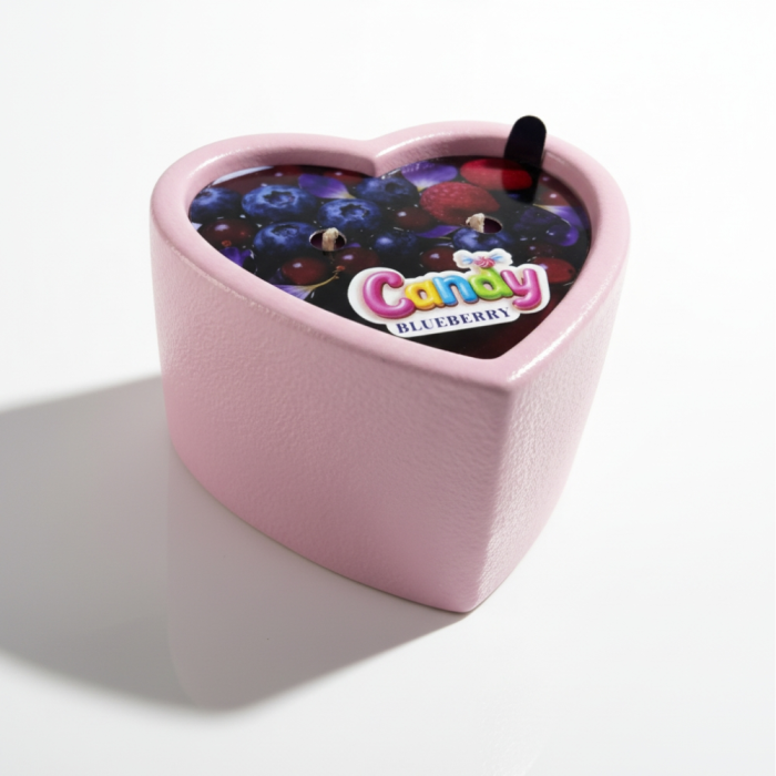Масажна свічка з ароматом чорниці Candy Blueberry у формі серця, 70 мл