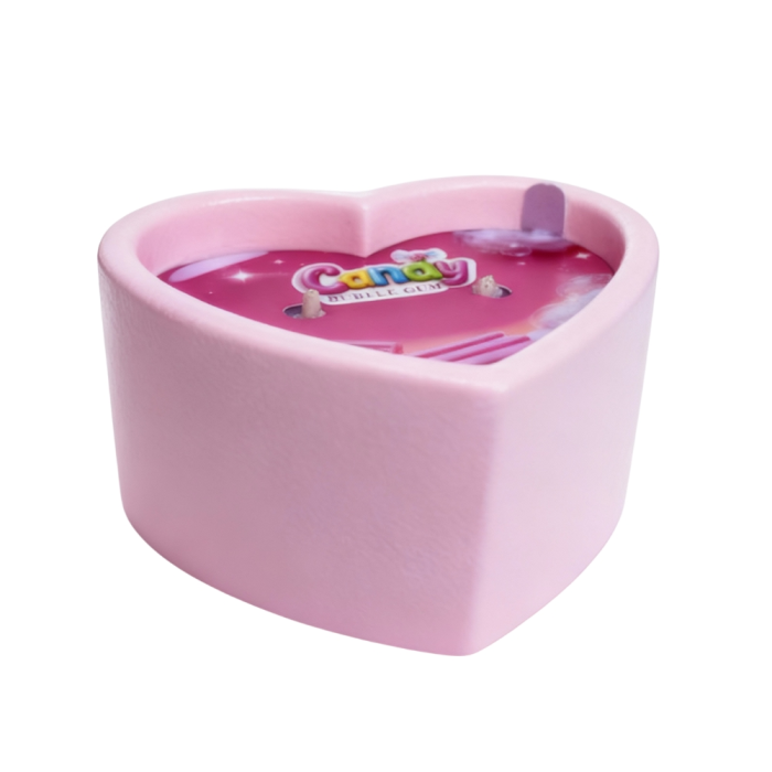 Масажна свічка з ароматом жуйки Candy Bubble Gum у формі серця, 70 мл