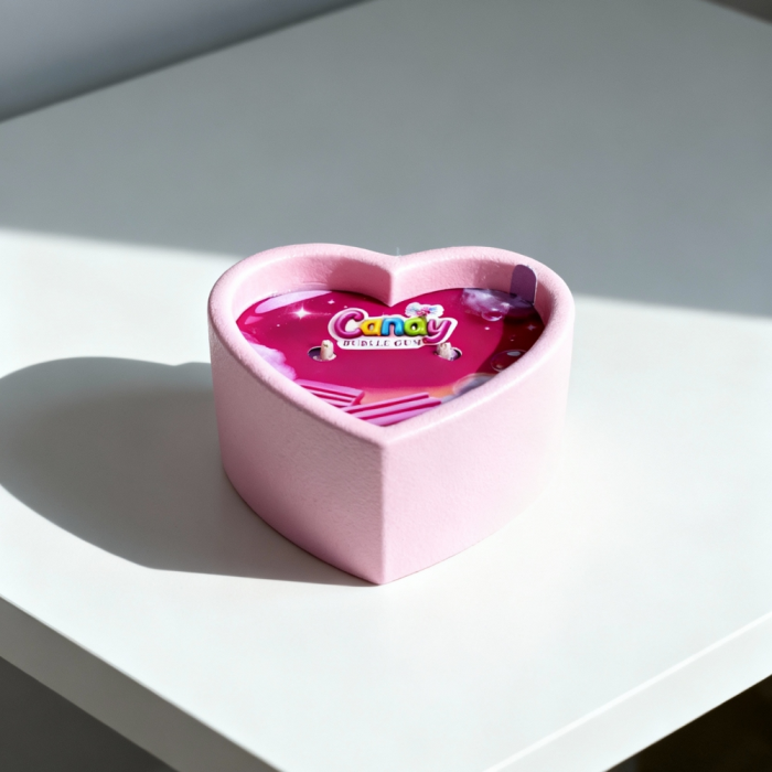Масажна свічка з ароматом жуйки Candy Bubble Gum у формі серця, 70 мл