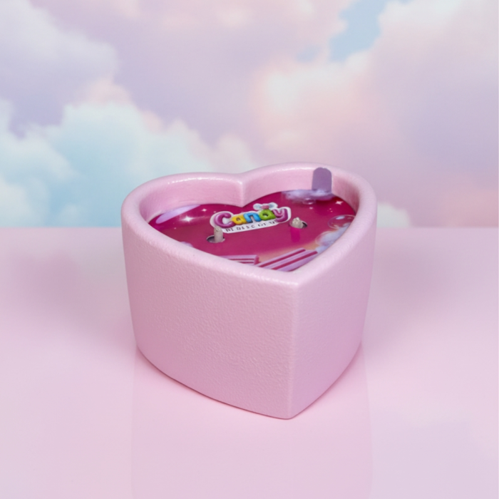 Масажна свічка з ароматом жуйки Candy Bubble Gum у формі серця, 70 мл