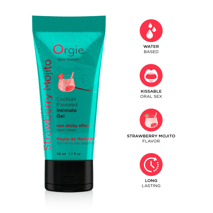 Розпродаж!!! Лубрикант на водній основі Orgie Lube Tube Strawberry Mojito 50мл (термін 31.07.2026)