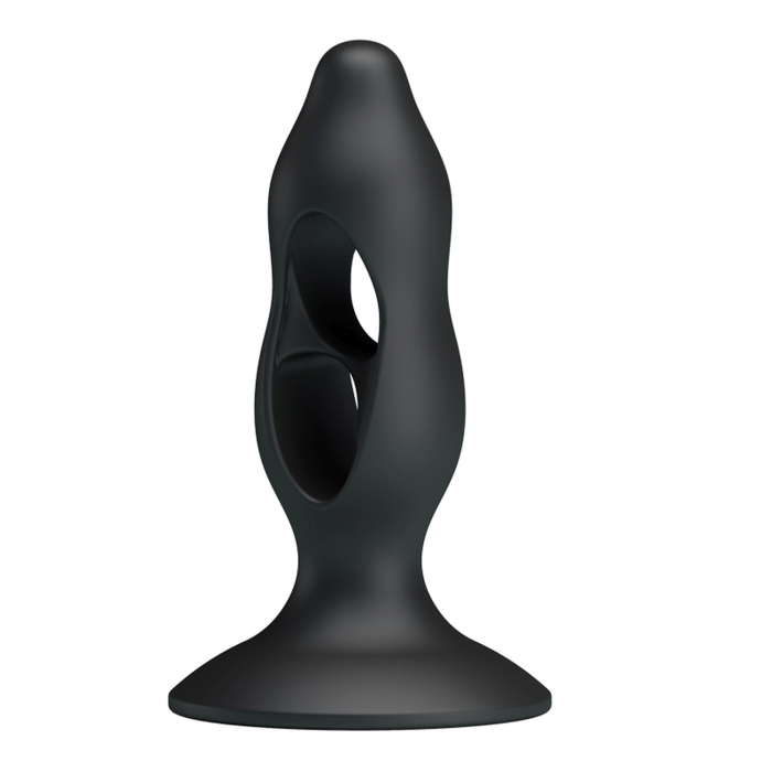 Анальна пробка з отворами Baile Fabulous Silicone Butt Plug чорний