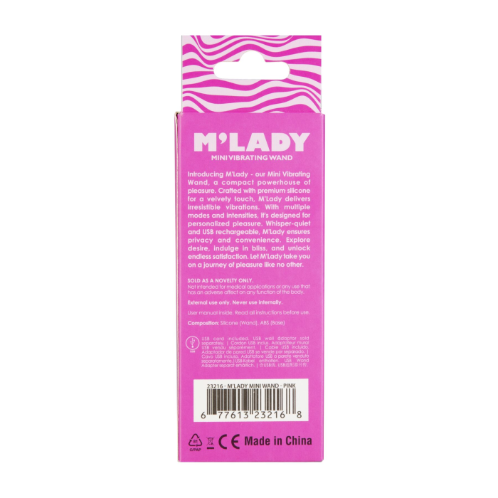 Вібромасажер M’Lady Mini Vibrating Wand Pink