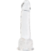 Прозорий фалоімітатор на присосці ADDICTION — Clear Dildo with Balls 8″, віброкуля в подарунок