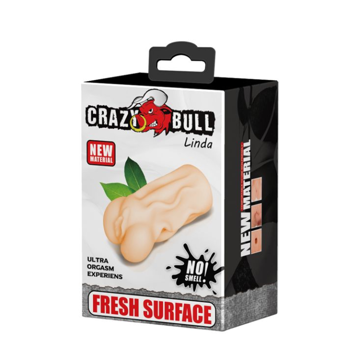 Мастурбатор-вагіна Crazy Bull Linda реалістичний, бежевий, 13.7 х 6.5 см