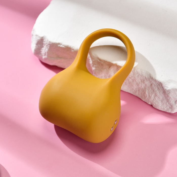 Ерекційне віброкільце Sweet Em Silky Ring з пультом, жовте, 7,6 х 5,7 см