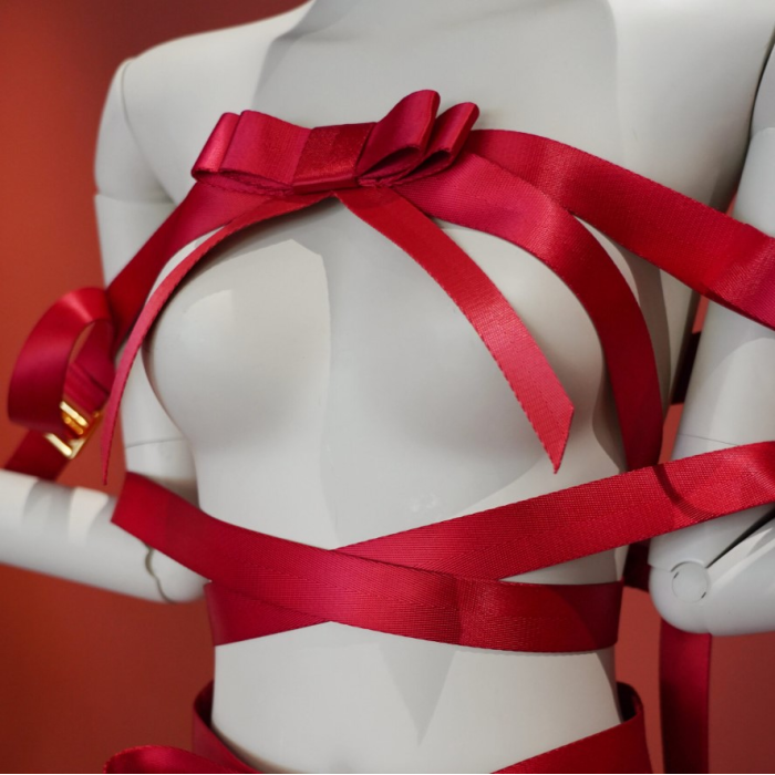 Фіксатор бондаж з бантом для верхньої частини тіла UPKO Bowknot, червоний