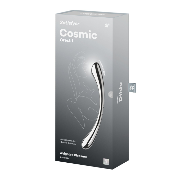 Металевий дилдо Satisfyer Cosmic Crest 1, двосторонній, можна нагрівати й охолоджувати