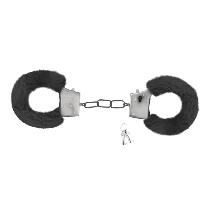 Наручники Love Cuffs Crushious металеві, з чорним хутром