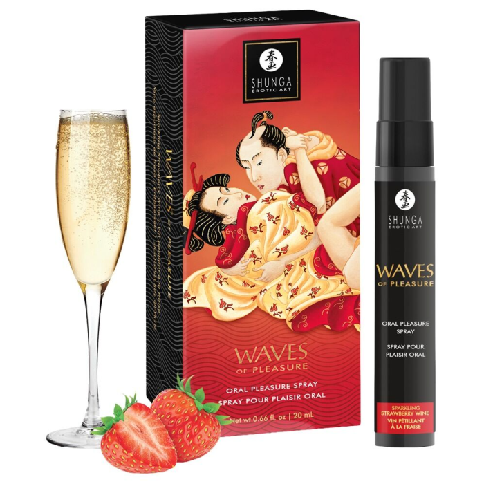 Спрей для посилення слиновиділення Shunga Waves of Pleasure Strawberry Sparkling Wine