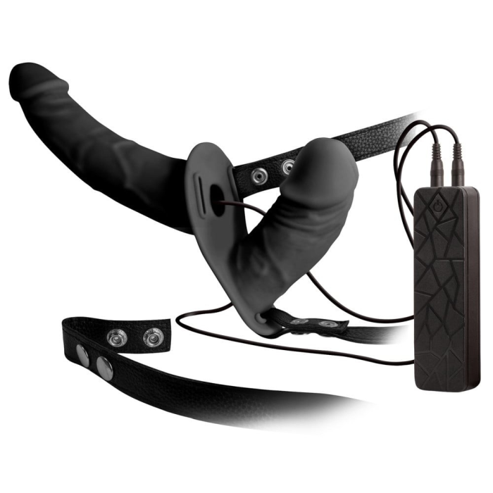 Страпон подвійний You2Toys Double Thruster з вібрацією, чорний
