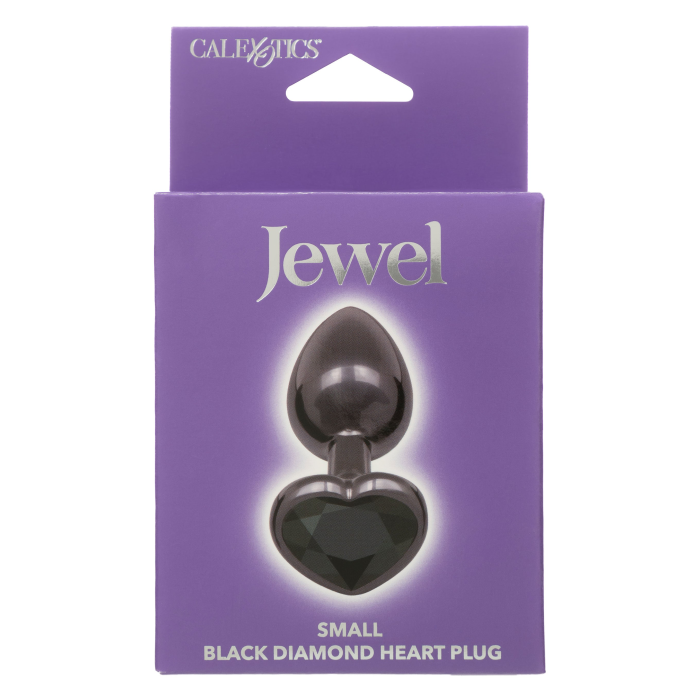 Анальна пробка CalExotics Diamond Heart Plug Small, чорна, 5,7 × 3,2 см