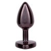 Анальна пробка CalExotics Diamond Heart Plug Small, чорна, 5,7 × 3,2 см