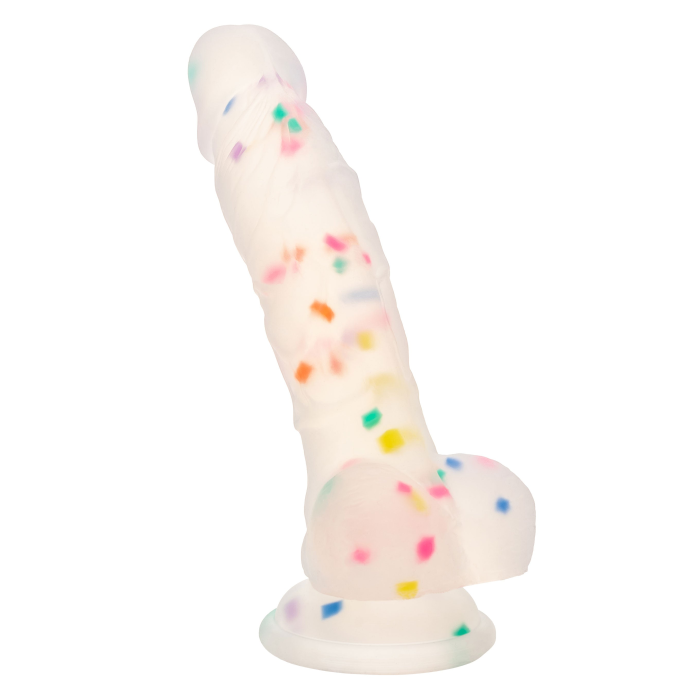 Фалоімітатор з рідкого силікону CalExotics Studs Dildo, різнокольоровий, 17,7 × 3,8 см