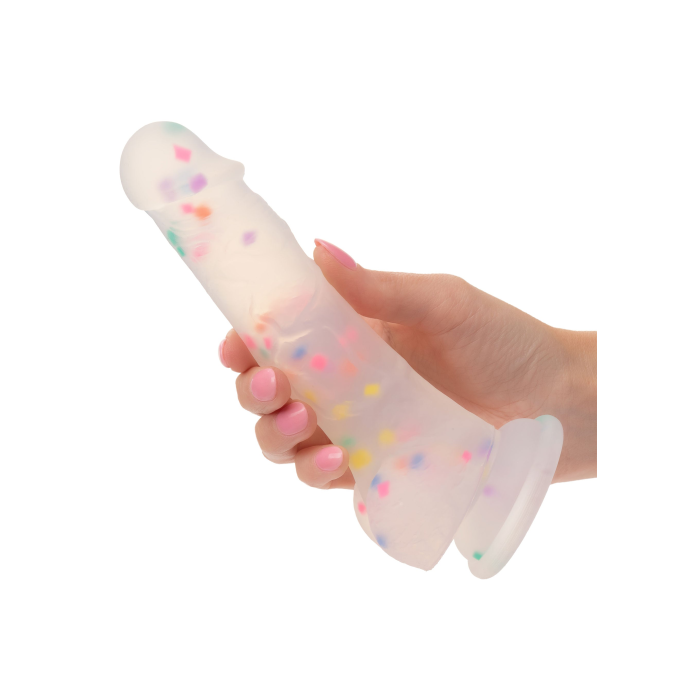 Фалоімітатор з рідкого силікону CalExotics Studs Dildo, різнокольоровий, 17,7 × 3,8 см