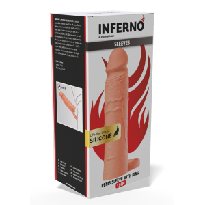 Насадка на пеніс з ерекційним кільцем Hidden Desire INFERNO, 18 × 4,5 см