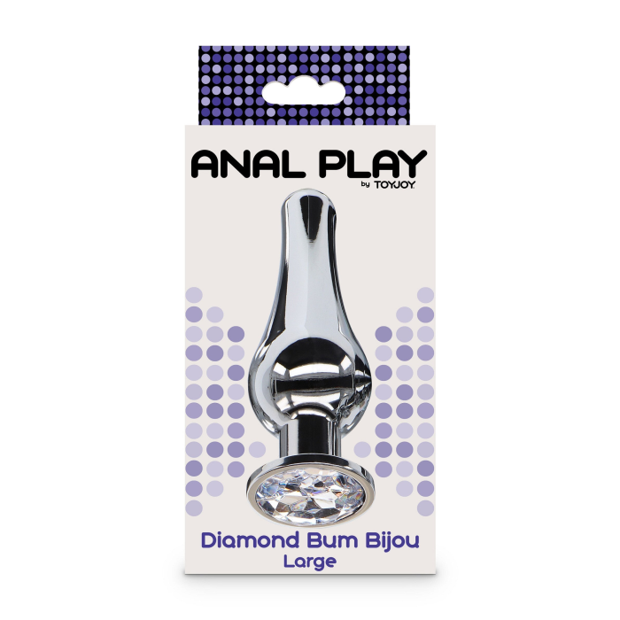 Анальная пробка металлическая TOY JOY Diamond, L, 13 × 9,5 см