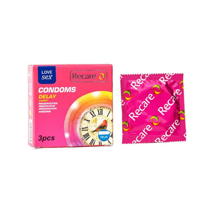 Презервативи Recare Delay Candy Condoms 3 шт, пролонгувальний ефект, цукерковий аромат