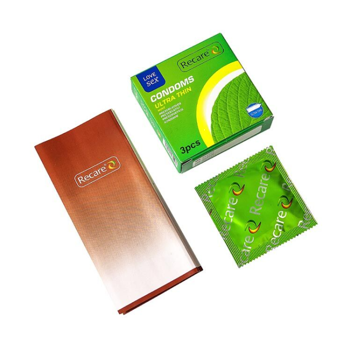Презервативи Ultra Thin Mint Condoms 3 шт, ультратонкі, аромат: м'ята