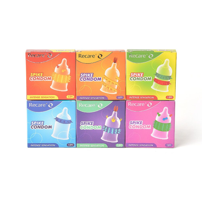 Насадка на член Recare Spike Condom Purple (презерватив з вусиками та рядами шипів)
