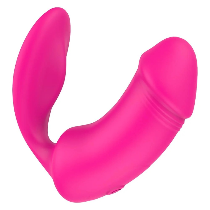 Вагінально-кліторальний вібратор Dream Toys Essentials з пультом, рожевий, 9 × 3 см