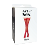 Панчохи в дрібну сітку з коронкою Art of Sex - Rose, колір чорний з ефектом мокрого оксамиту, L