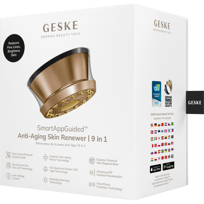 Антивіковий LED-випромінювач для відновлення шкіри обличчя GESKE Anti-Aging Skin Renewer 9в1, gray