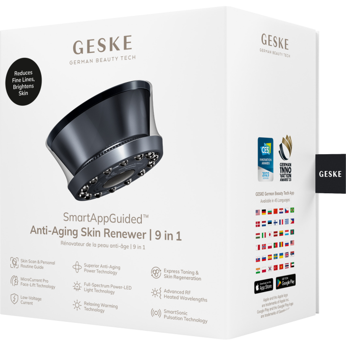 Антивіковий LED-випромінювач для відновлення шкіри обличчя GESKE Anti-Aging Skin Renewer 9в1 black